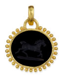 Onyx Running Horse Pendant