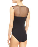 Corolle Illusion-Neck Bodysuit, Black