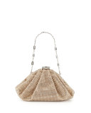 Enchanted Allover Beaded Pochette Clutch Bag, Silver/Champagne