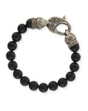Matte Beaded Bracelet, Black 
