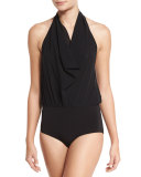 Cybil Cowl-Neck Halter Bodysuit