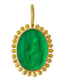 19K Resting Diana Venetian Glass Intaglio Pendant