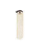 14K Long Fringe Lash Stud Earring with Diamonds