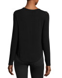Vivi Lace-Up Sweater, Black