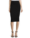 Punto Milano Long Pencil Skirt, Black