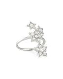 18k White Gold Diamond Star Ring, Size 7