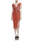 Draped Sequin Crossover Dress