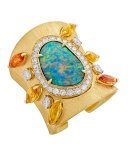 Opal & Diamond Cuff Bracelet with Sapphires 