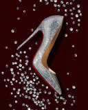 So Kate 120mm Glitter Red Sole Pump, Silver