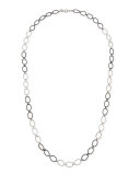 New World Large Silver Oval Link Necklace, 38"L