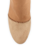 Briona Suede Patchwork Bootie, Chestnut/Multi