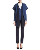 Melissa Stretch-Flannel Pants, Starling