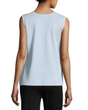Knit Scoop-Neck Tank Top, Light Blue