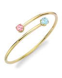 Eternal Blue Topaz & Pink Tourmaline Twist Bangle