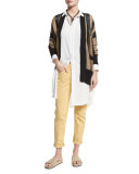 Garment-Dyed Cropped Jeans, Yellow