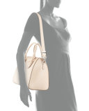 Antigona Shiny Python Small Satchel Bag, Nude