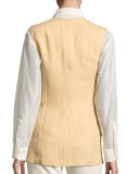Tracy Woven Leather Drawstring Vest, Tan