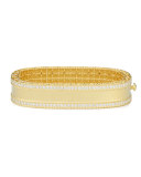 18k Gold Princess Bangle with Pave Diamonds