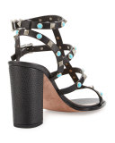 Rockstud Rolling 90mm City Sandal, Nero