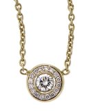 18k Yellow Gold Pave Diamond Pendant Necklace