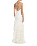 Guipure Lace & Tulle Crepe Gown