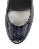 Logoplainfield Snake-Print Pump, Sea Crystal