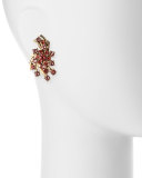 Persimmon Crystal Button Earrings