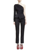 Donne High-Waist Skinny Ankle Pants, Black