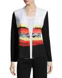 Graphic Sunset One-Button Jacket, Multi, Plus Size  