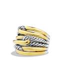 Labyrinth Triple-Loop Ring with Gold