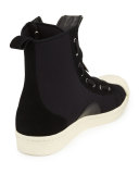 Pro Men's Zip-Front High-Top Sneaker, Black/White
