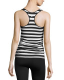 Bumble Anchor Striped Sport Tank, Black/White