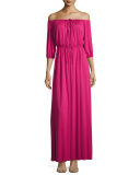 Lorenzia Off-the-Shoulder Maxi Drama Dress 