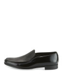 Saffiano Leather Venetian Loafer, Black