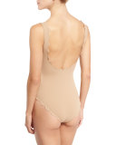 Palm Springs Scalloped Lace-Up Maillot