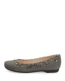 Binney Crystal Ballerina Flat, Gray