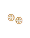Logo Circle Stud Earrings