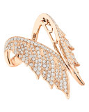 Magnipheasant Diamond Open Wing Ring in 18K Rose Gold