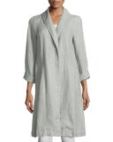 Journey Long Délavé Linen Topper Jacket, Dark Pearl