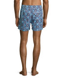 Almeria Multicolored-Print Retro Swim Trunks, Multi