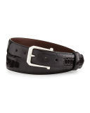Custom Glazed Alligator Belt with Sterling Silver Buckle (Made to Order)