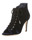 Mavy Velvet 85mm Bootie, Navy