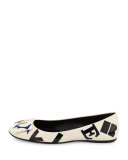 Gommette Animation Ballerina Flat, White/Multi