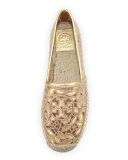Rhea Metallic Espadrille Flat, Gold/Natural Blush