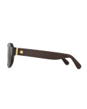 Sunglasses with Crocodile Arms, Brown 