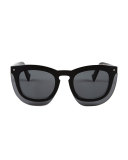 Inbox Oversize Square Sunglasses, Black/Gray