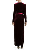 Julian Velvet Wrap-Front Maxi Dress