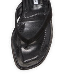 Zolia Ankle-Wrap Flat Thong Sandal, Mauve
