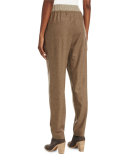 Barclay Relaxed Wool-Blend Pants, Cobblestone Melange
