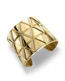 18K Yellow Gold Triangoli Diamond Cuff Bracelet